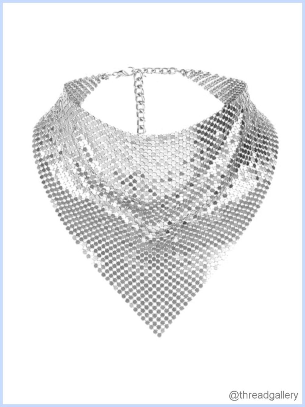 Sequin Metal Scarf Chain for Women Party Sparkle Neck Scarf Shawl Neckerchief